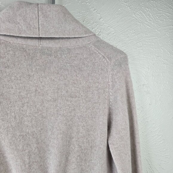 Cashmere Cardigan Sweater XS Long Line Shawl Collar One Button Preppy Minimalist - Picture 11 of 12